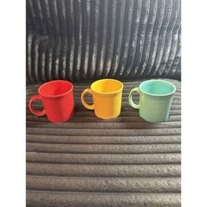 Fiesta Red, Yellow, Blue, Coffee Mugs With D Handle